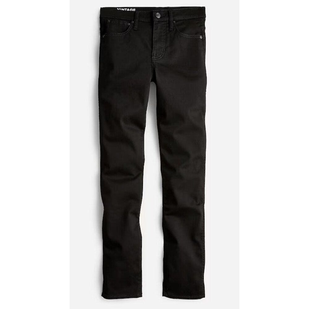 J.Crew $128 9" Mid-Rise Slim Straight Jean Black Wash Size 35 BB767